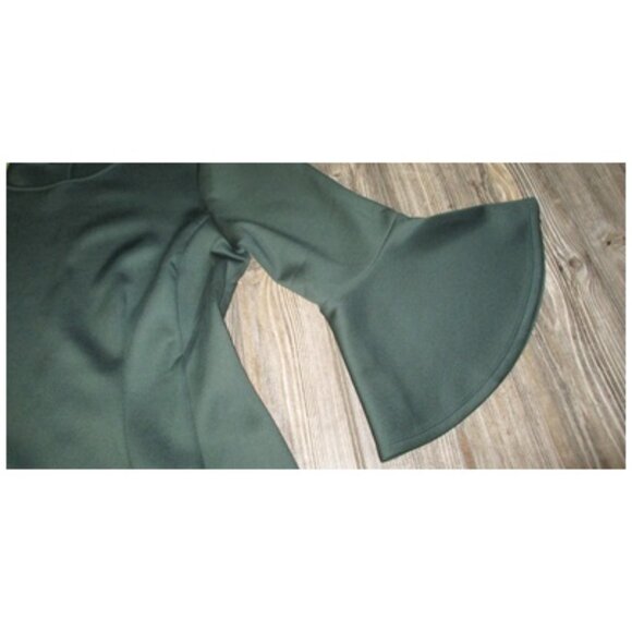 NWT Lane Bryant Dark Green Bell Ruffle Slv Dress Womens Size 16 Whimsigoth Boho - Picture 7 of 13